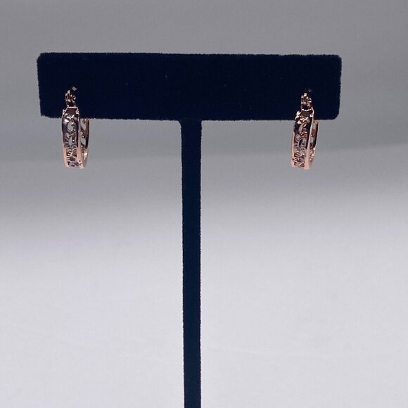 Women's Hoop Earrings Gold Platinum Filled Rose Gold & Sliver Tone - Picture 5 of 13